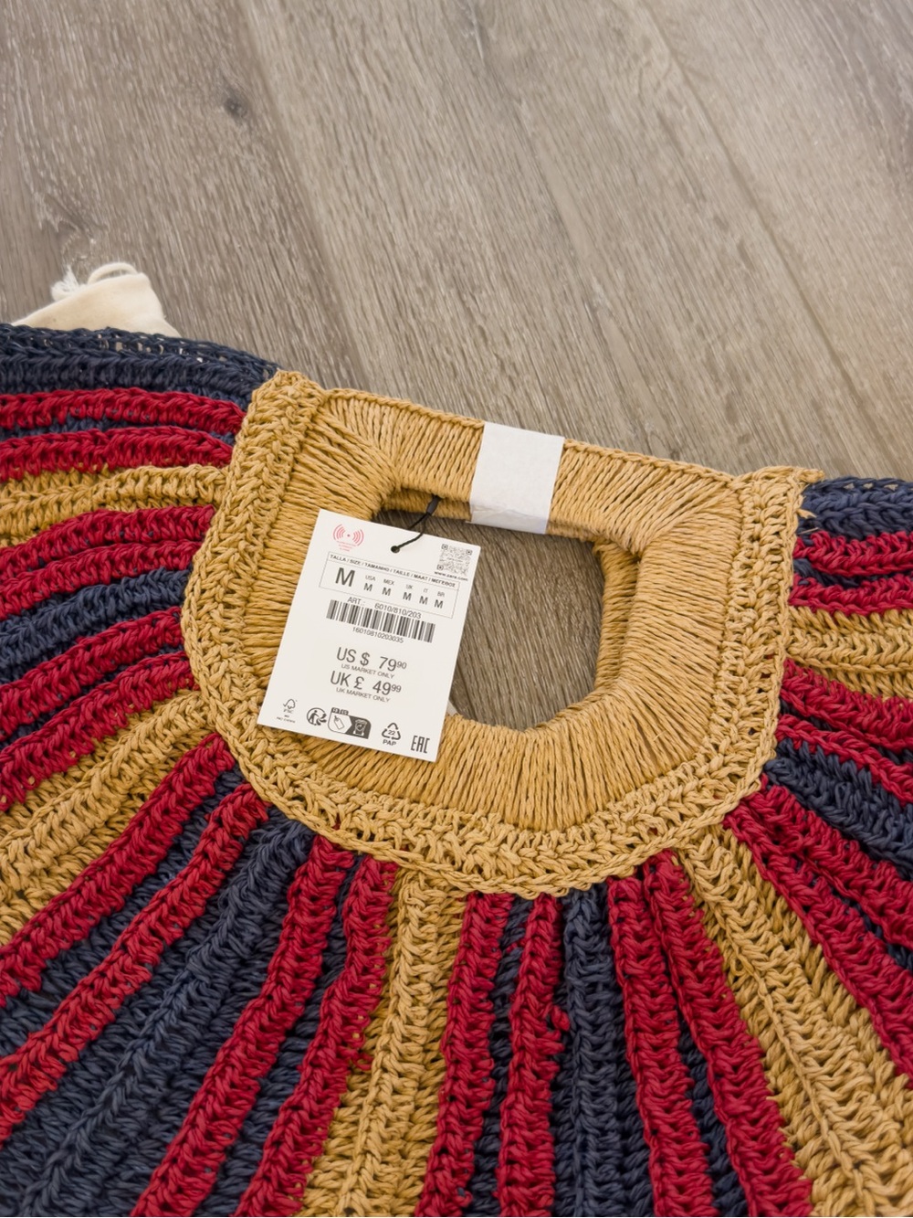 NWT ZARA WOVEN EFFECT PRINT BAG - Picture 2 of 4